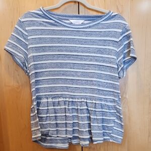 LC Lauren Conrad Blue and White Striped Top